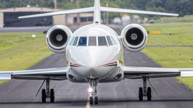 Dassault Falcon 2000 (N54J) - July 30, 2019, Lebanon, TN -- N54J taxiing out to runway 19 for departure. UPDATE: Now registered as N278GH. Uploaded in low-resolution. Full resolution is available at cowman615 at Gmail dot com. cowman615@gmail.com