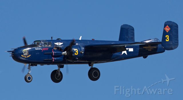 North American TB-25 Mitchell (N9643C) - PBJ "Devil Dog" landing at the 2018 CAF Wings Over Dallas Airshow (View in "full" for highest image quality)
