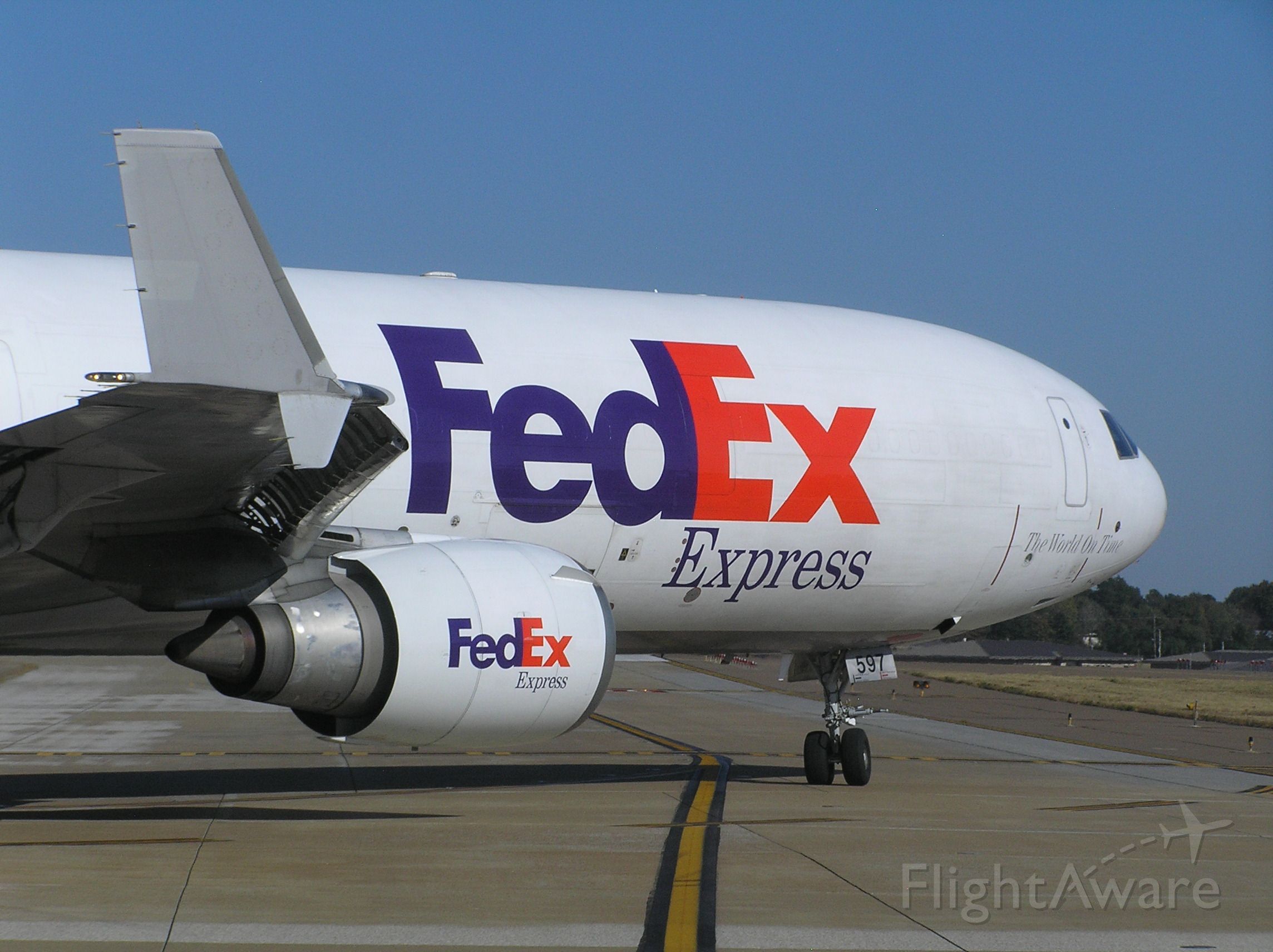 Boeing MD-11 (N597FE) - FedEx MD-11 taking runway 36C for takeoff in MEM