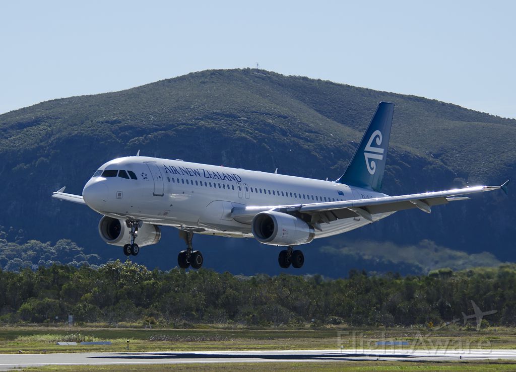 Airbus A320 (ZK-OJO) - Air NZ coming back into Sunshine Coast Airport on it's annual 12 week route.