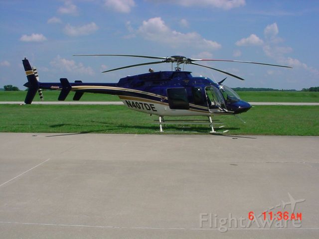Bell 407 (N407DE) - Parked on ramp 7/6/09