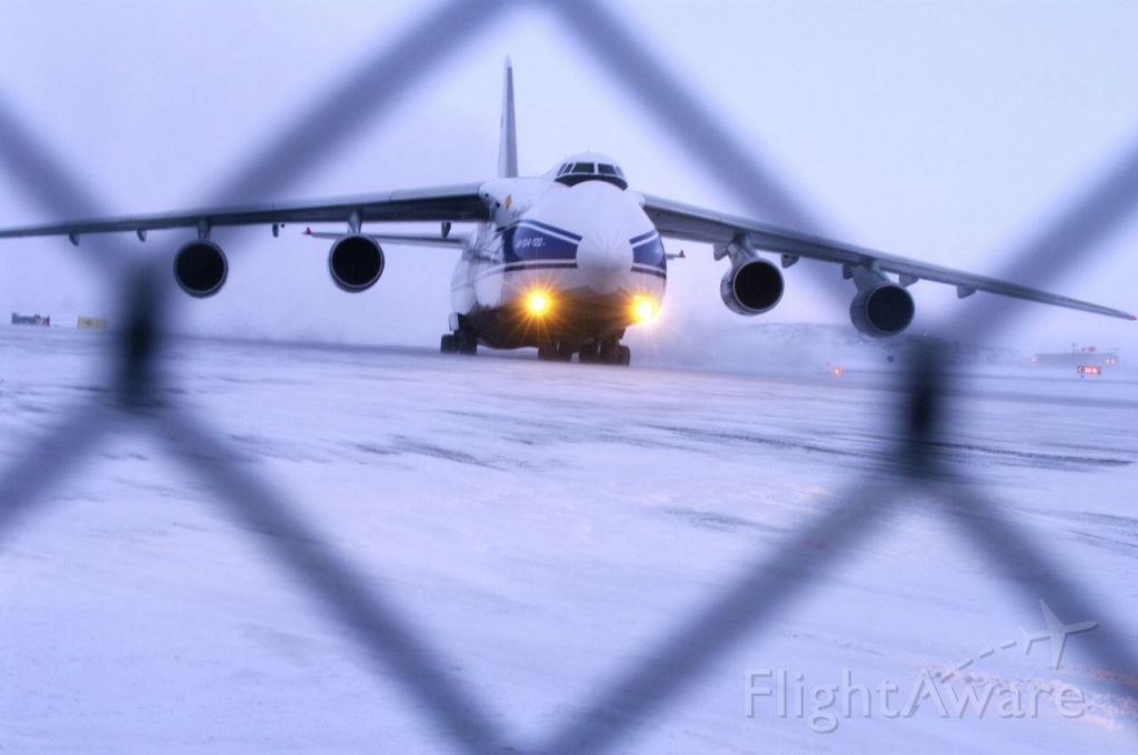 Antonov An-124 Ruslan (RA-82044) - Bad Windy weather while landing and very cold
