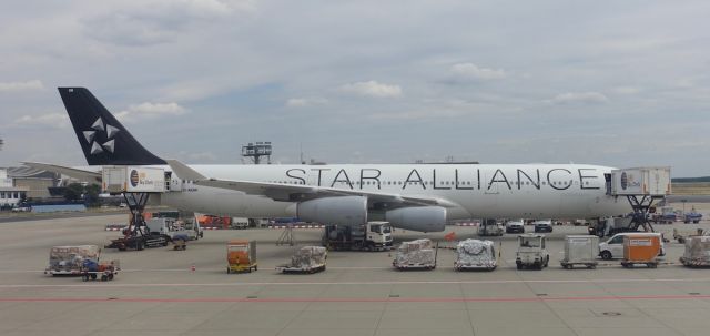 Airbus A340-300 — - Taxiing into FRA