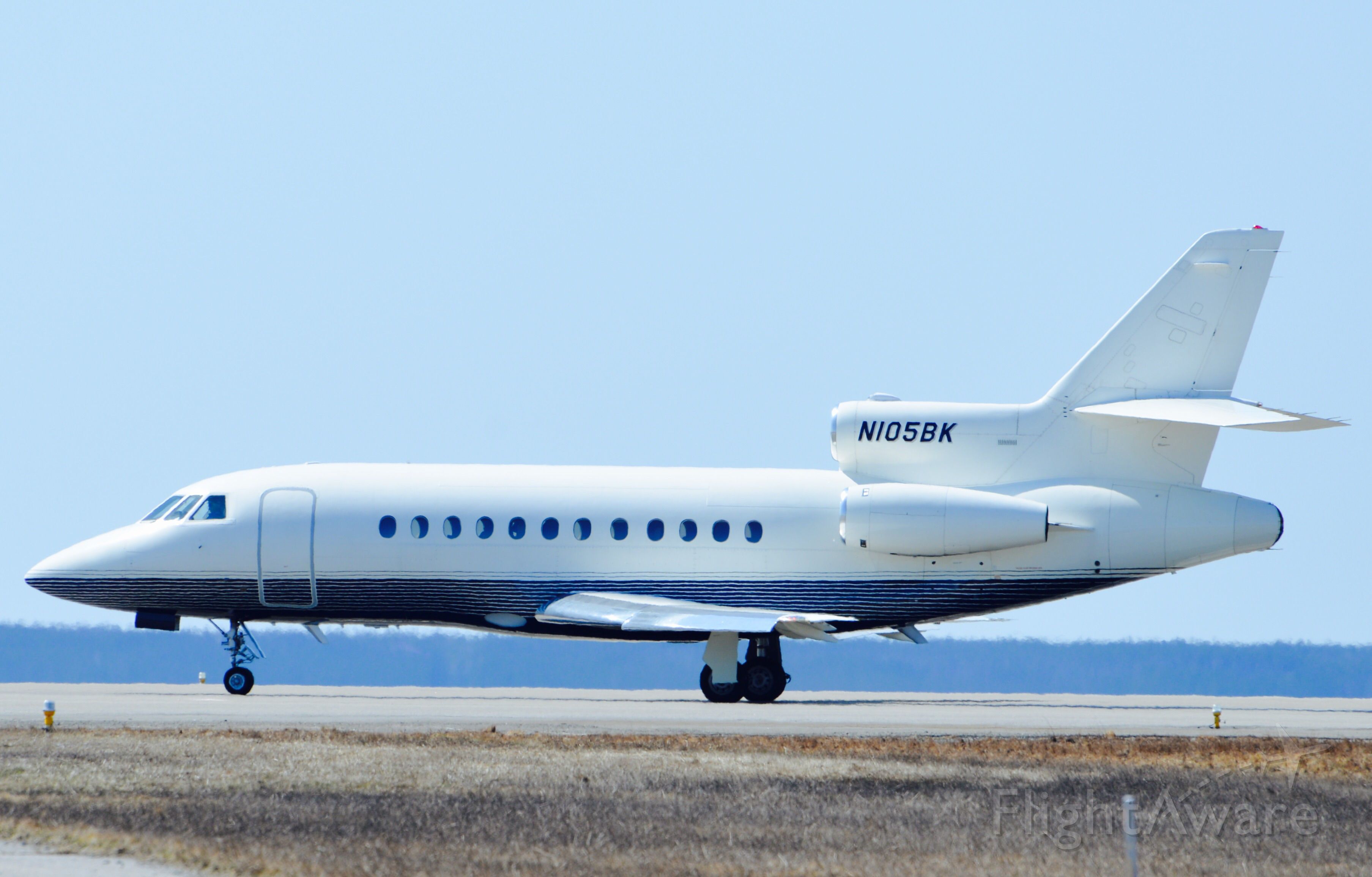 Dassault Falcon 900 (N105BK) - Departing Gander Airport for Amsterdam on runway 21.