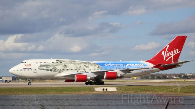 Boeing 747-400 (G-VLIP) - Virgin Atlantic "The Falcon" taxiing at Orlando