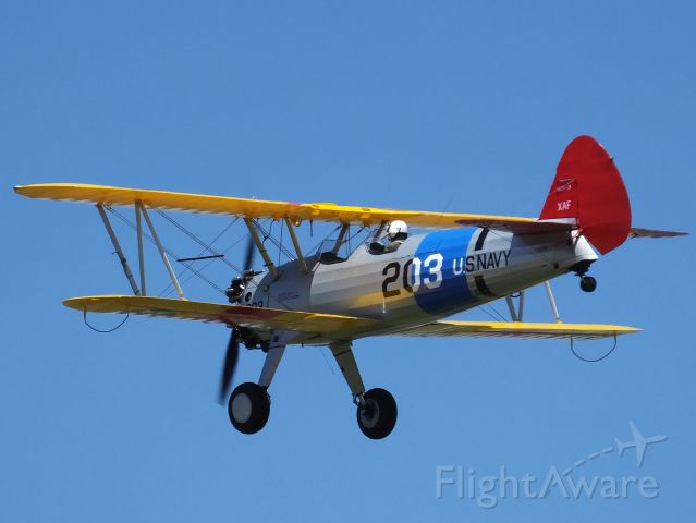 ZK-XAF — - Boeing Stearman E75 at Tauranga Airshow, practice day, 25th January 2014