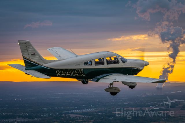 Piper Cherokee (N4414X) - Piper Archer II (PA-28-181) N4414X flying near KPTW close to sunset.