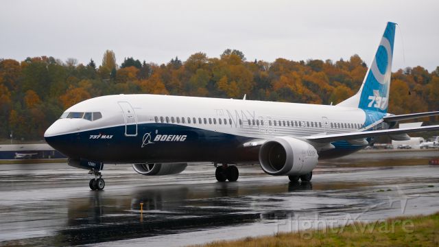 Boeing 737 MAX 9 (N7379E) - BOE001 a B737-9MAX (ln 6250 / cn 42987) taxing to the Boeing ramp after landing on Rwy 14R at KBFI on 11.12.17.