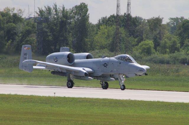 — — - A-10 "Warthog" taking off on Runway 30 at Gary Regional Airport.