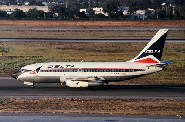 Boeing 737-200 (N245WA) - KSJC - Delta 737-2 arriving from SLC apprx date June 1990br /br /Serial number 23519 LN:1299br /Type 737-247br /First flight date 20/10/1986