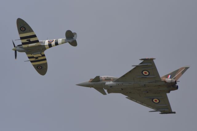 MULTIPLE — - Supermarine Spitfire and Typhoon (Eurofighter) at Duxford Airshow 19 Sep 2015