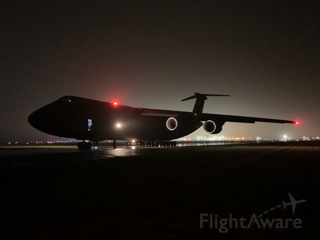 Lockheed C-5 Galaxy — - C-5 from Travis AFB at Akron-Canton picking  up two CH-47s from the Ohio Air National Guard.