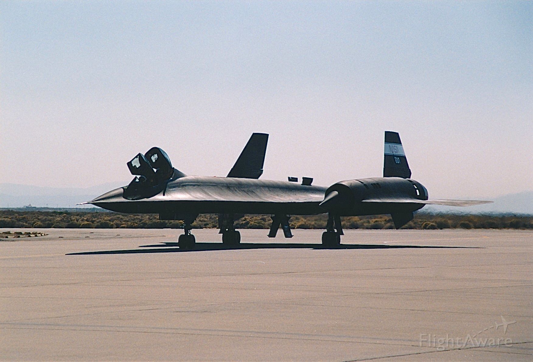 Lockheed Blackbird (NASA831) - NSAS SR-71 taxing by the crowd line at the USAF Edwards AFB Open House and Air Show 10-18-1997. As the SR-71 taxied by you could feel the heat generated by the super sonic fly by that they did.