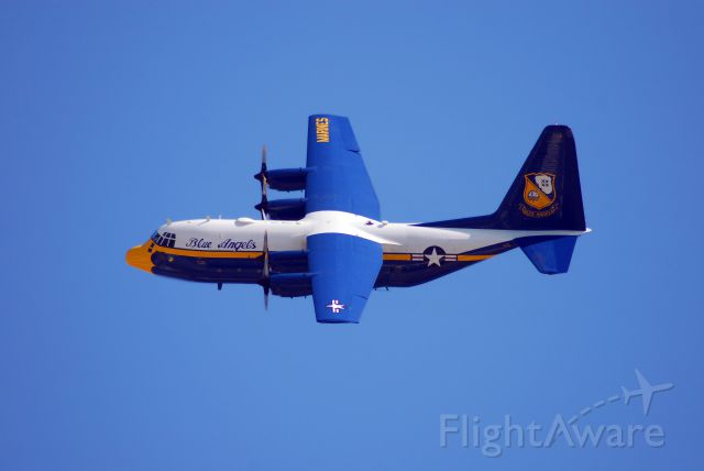 Lockheed C-130 Hercules — - Fat Albert making a low pass while practicing for the 2015 Kansas City Air Show.