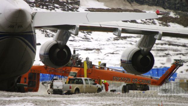 Antonov An-124 Ruslan (RA-82044) - The Antonov An-124 Ruslan was here in Iqaluit, Nunavut, Canada to pick up the Sikorsky S-64 Skycrane. April 27 - 28, 2015