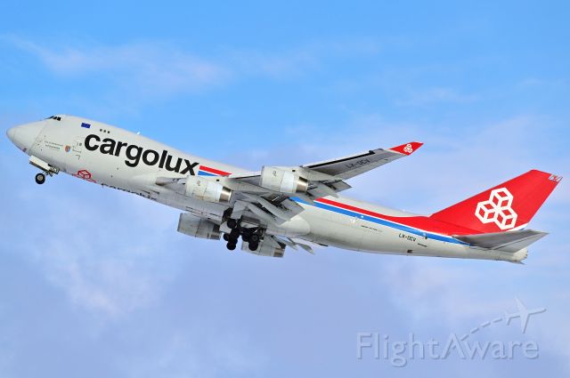Boeing 747-400 (LX-OCV) - Cargolux Airlines International Boeing 747-4R7F departing YYC on Mar 14.