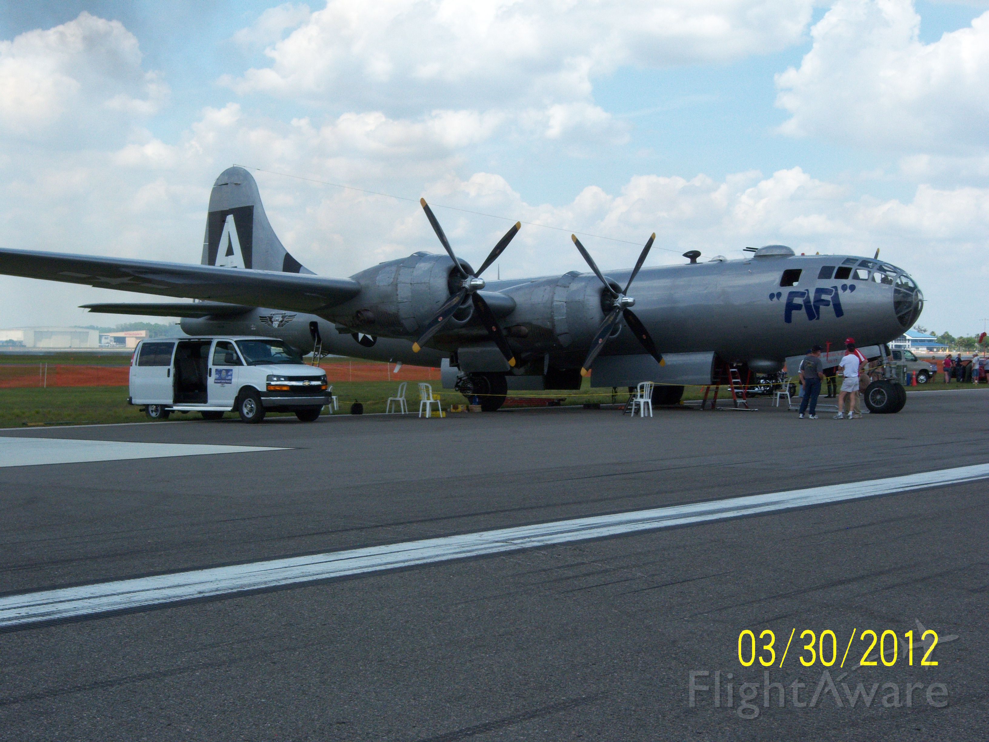 Boeing B-29 Superfortress — - Poor old girl blew a tire on landing Friday. The hope to have her flying again on Saturday.