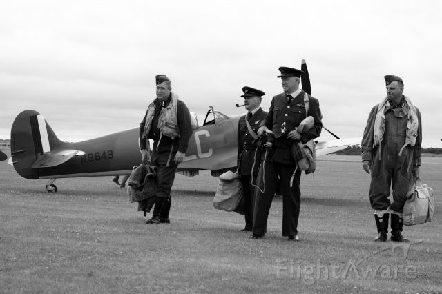 SUPERMARINE Spitfire — - A group oF reenactors during Flying Legends Air Show 2016.