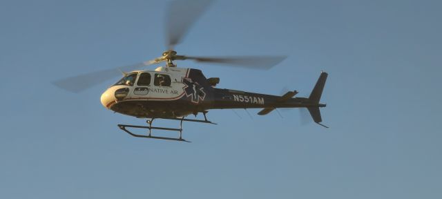 Eurocopter AS-350 AStar (N551AM) - Lifting off and en route to KGYR, air craft is based at satellite Dignity Hospital near   KIWA 