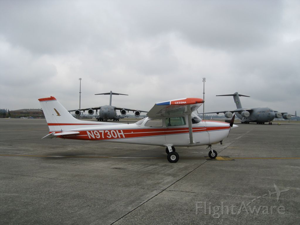 Cessna Skyhawk (N9730H) - Before departing McChord AFB to return to NAS Whidbey Island.