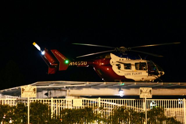 KAWASAKI EC-145 (N145SU) - Right after dropping a young patient off at Marian Medical Center in Santa Maria, CA.