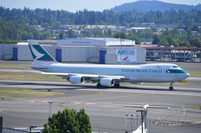 BOEING 747-8 (B-LJE) - CPA91 departing on 28L for Anchorage. 