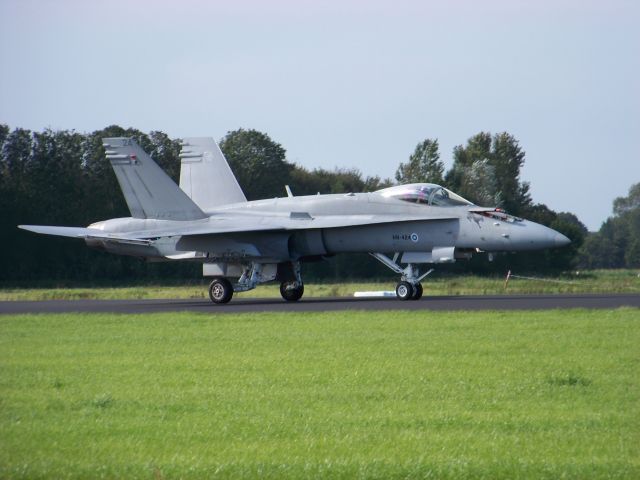 McDonnell Douglas FA-18 Hornet (HVY424) - Finnish F-18C Hornet at Volkel Air Base, Netherlands - September 2011.