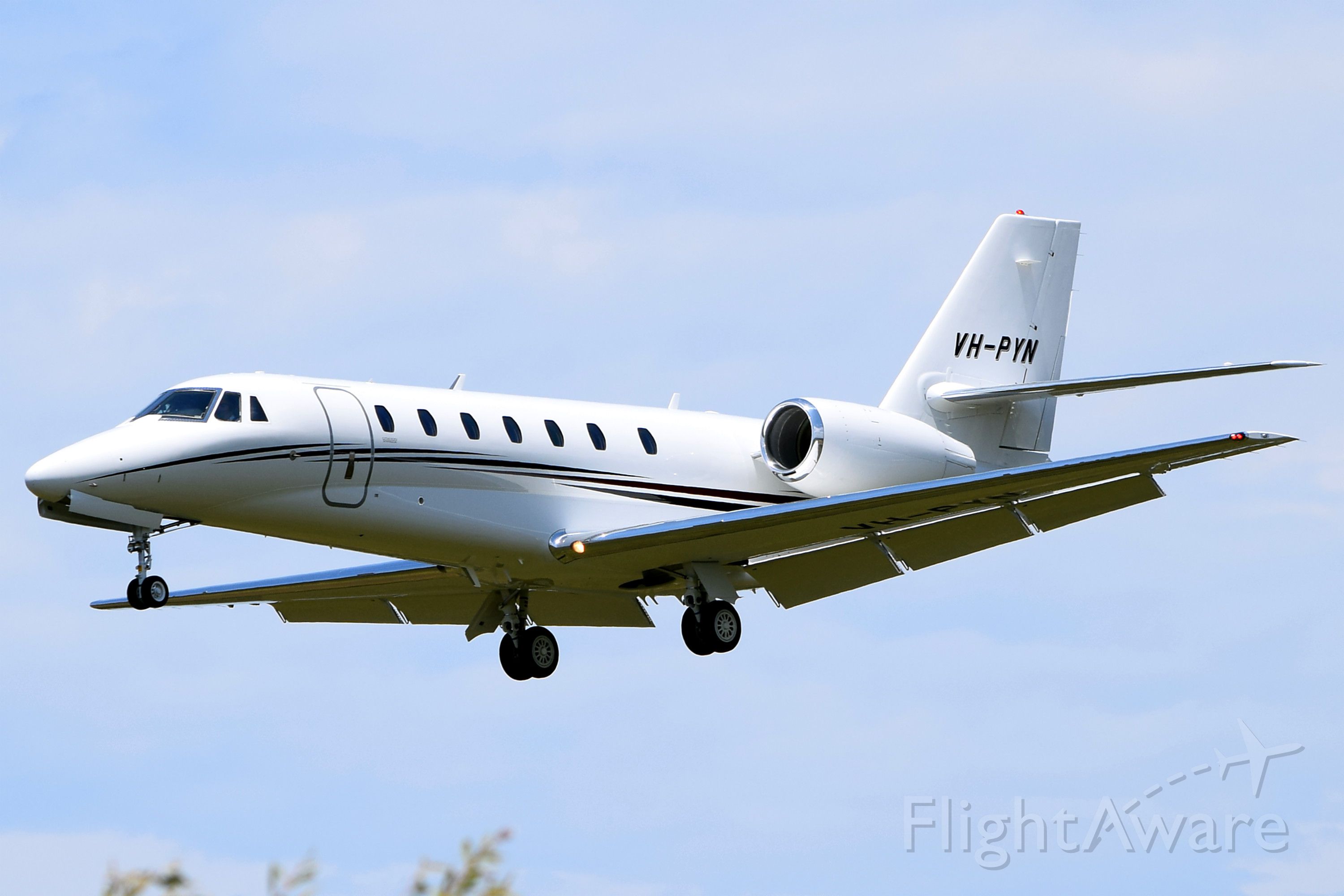 Cessna Citation Sovereign (VH-PYN) - Cessna 680 Citation Sovereign VH-PYN of Gulf Aircraft P/L on short final to Rwy 36 at Sunshine Coast Airport on its first visit Nov 1, 2014 