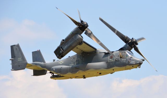 Bell V-22 Osprey (14-0072) - A V22 Osprey from the USAF mid-transition from helicopter to airplane.