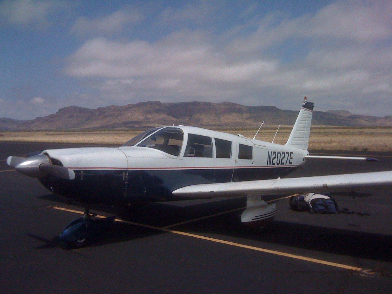 Piper Saratoga (N2027E) - Parked at Alpine, Tx for the night.
