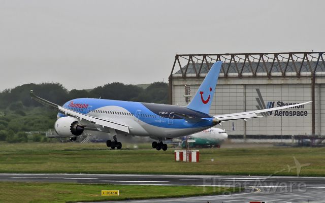 G-TUIC — - thomson 787 about to land at shannon 30/6/13.