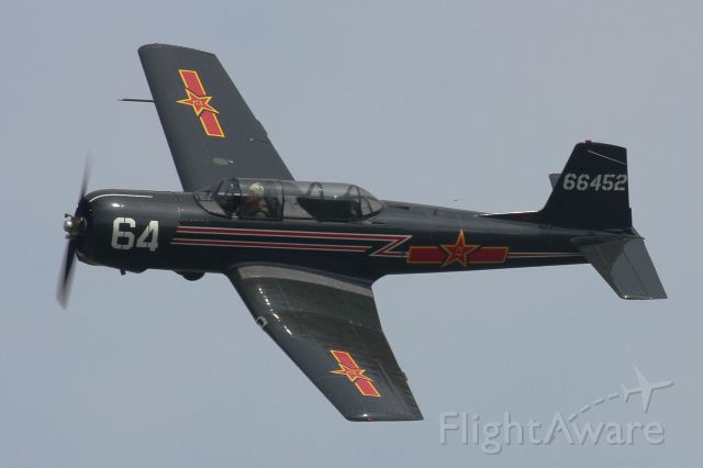 NANCHANG PT-6 (N64YK) - 1969 Nanchang CJ-6 flying at The Greatest Show on Turf 2018 in Geneseo, NY