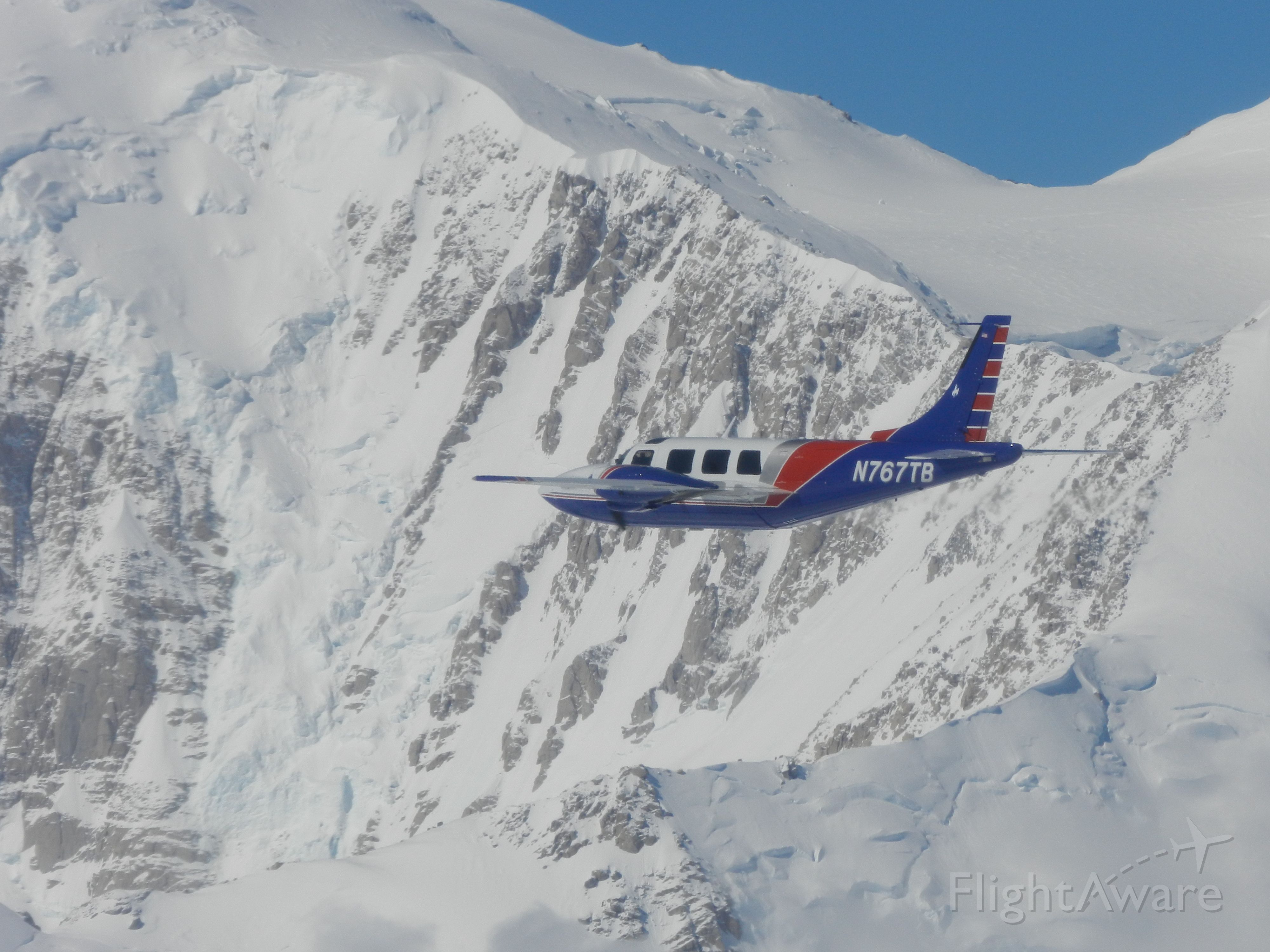 Piper Aerostar (N767TB) - Approaching Denali, flying @ 16,500 MSL