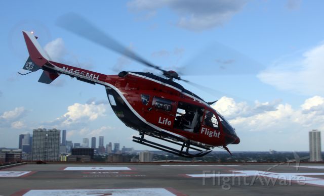 KAWASAKI EC-145 (N455MH) - Eurocopter Deutschland EC-145 (MBB-BK 117 C-2) - N455MH, Life Flight 5, Hermann Hospital Life Flight, 38TE John S Dunn Helistop, Houston Texas