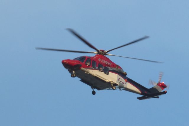 N109DR — - Shown again is this Agusta AW139 Rotorcraft with possibly someone knowing there getting there picture taken from my house in the Summer of 2016.  Enjoy! 