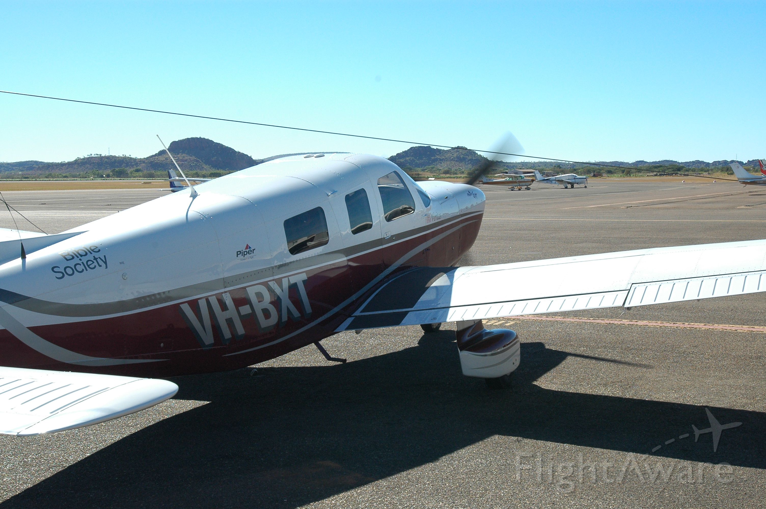 Piper Lance 2 (VH-BXT) - Phil opening the throttle to start the taxy to Kununurras runwway back in May 2008.