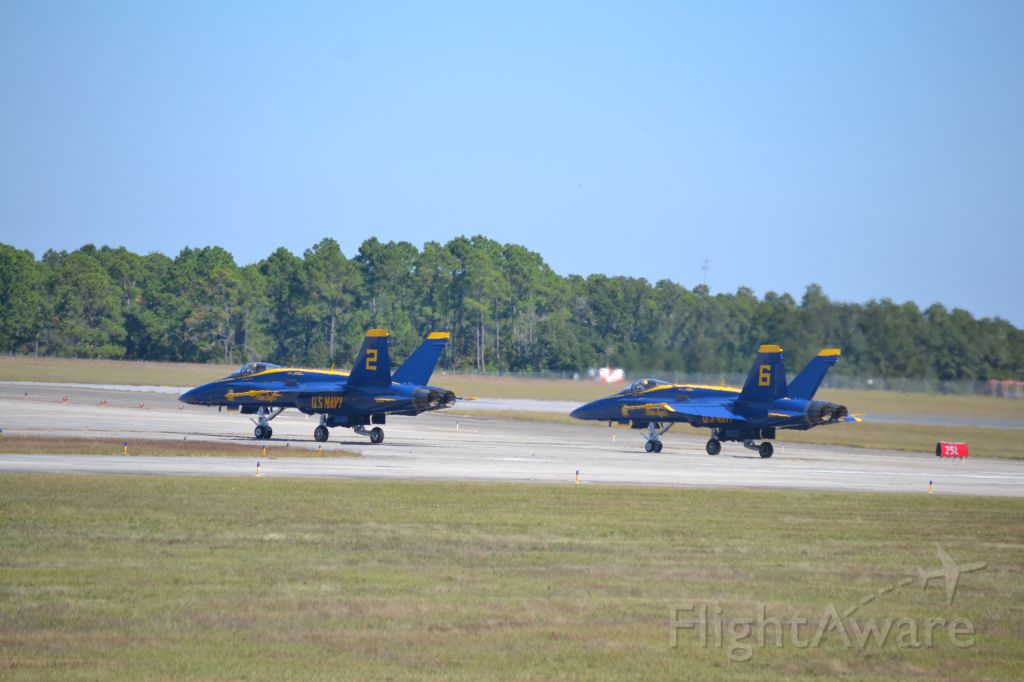 McDonnell Douglas FA-18 Hornet — - Blue Angels rolling out for practice 