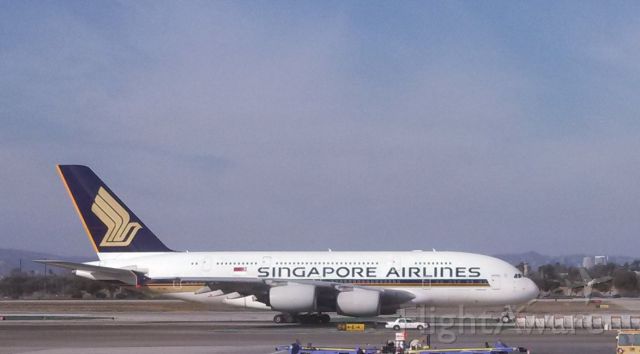 — — - Singapore Airlines at LAX on Jan 27, 2014.