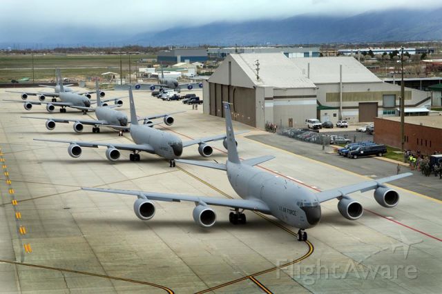 — — - Looking for author of this photo. Taxiing for a multiple interval takeoff ( MITO). This is is not practiced very often these days. But this is to good not to share this photo   The takeoff roll was of all five jets was awesome. 15 to 25 seconds apart. 