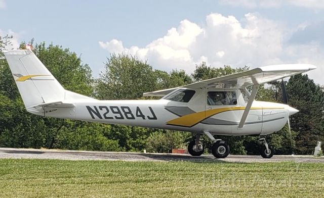 Cessna Commuter (N2984J) - Cessna 150G departing runway 21 at Weltzien Field - Summer 2020