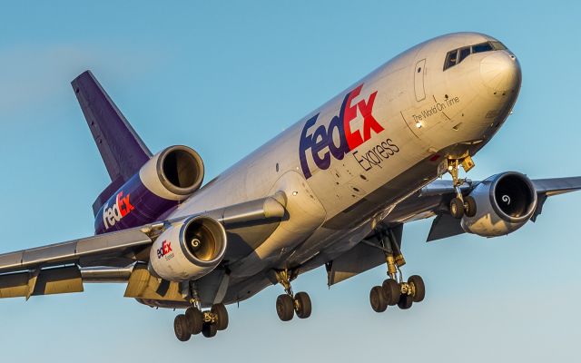 McDonnell Douglas DC-10 (N313FE) - FEDEX 148 lines up for runway 23 at YYZ