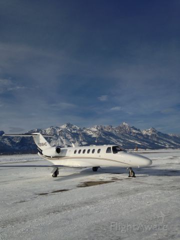 Cessna Citation CJ2+ (N956HC) - At Jackson Hole with Grand Teton in the background. 