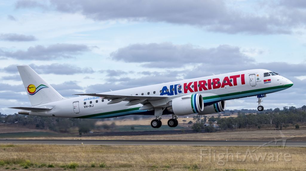 Embraer ERJ-190 (VH-IKJ) - Air Kiribati E190-E2 departing Toowoomba Wellcamp Airport for Brisbane Friday 22-05-2020