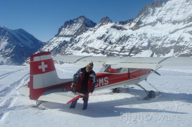 Cessna 152 (HB-CMS) - coffee break kanderfirn glacier 11500 ft