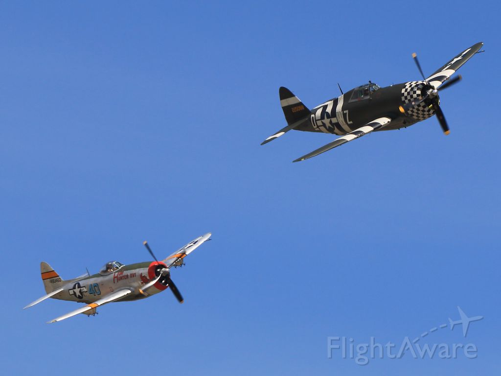 REPUBLIC Thunderbolt — - P-47G SNAFU and P-47D HUN HUNTER XVIbr /Chino, CA. Planes of Fame 2014 AirShow