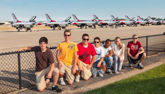 — — - Just a few students from West Michigan Aviation Academy High School came down to Western Michigan University to listen to the pilots of the Thunderbird speak and watch them practice for the air show.