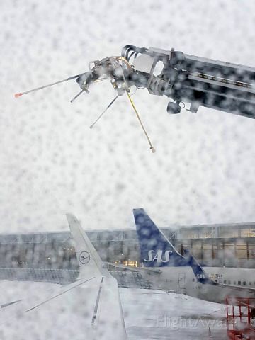BOEING 737-600 (LN-RCT) - Deicing prior to departure to Nuremberg.