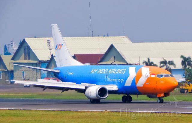BOEING 737-300 (PK-MYI) - ✈Ukaashah Al Hayat✈br /✈WAHS to WICC✈br /Mike Yankee India has just landed at Bandung Husein Sastranegara Int'l Airport. After doing a short haul flight from Semarang Achmad Yani Int'l Airport. 