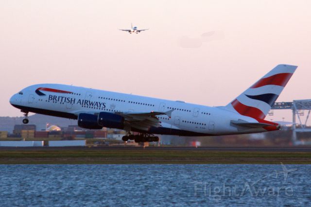 Airbus A380-800 (G-XLEI) - British Airways A388 departing BOS for LHR on 5/9/22. 