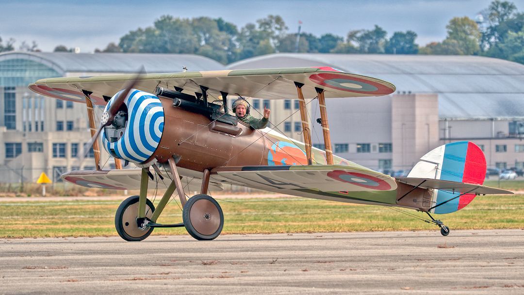 NIEUPORT 28 Replica (N195QR) - Nieuport 28 at NMUSAF Dawn Patrol, WrightPatterson AFB, Ohio.br /Very similar to aircraft on display at NMUSAF https://www.nationalmuseum.af.mil/Visit/Museum-Exhibits/Fact-Sheets/Display/Article/197403/nieuport-28/